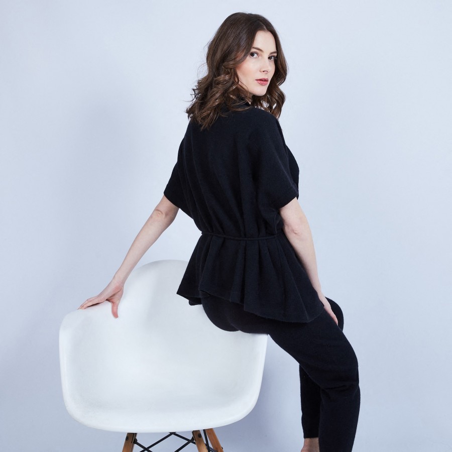 Colete quimono sem mangas 100% cashmere - Oumi