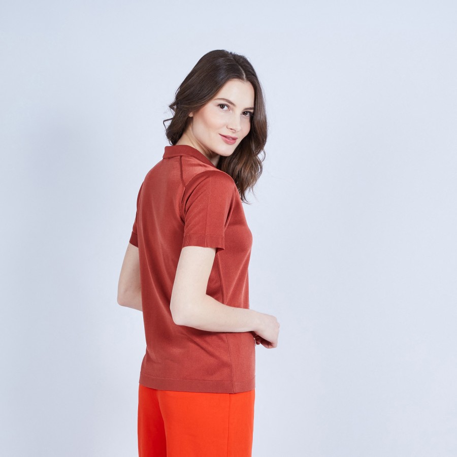 Women's top with Peter Pan collar - MARILINE
