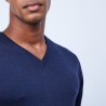 Pull col V en laine mérinos - Lorenzo 6440 marine - 05 Bleu marine