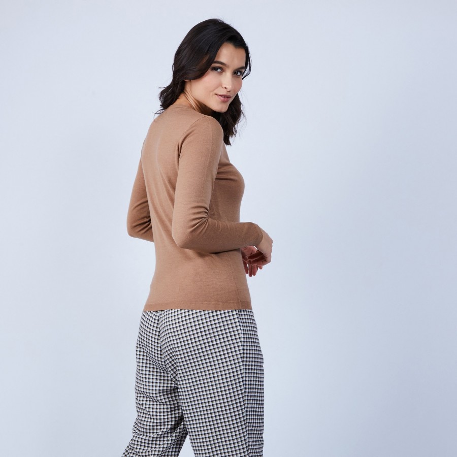 Suéter de lã merino com decote em V - Boule