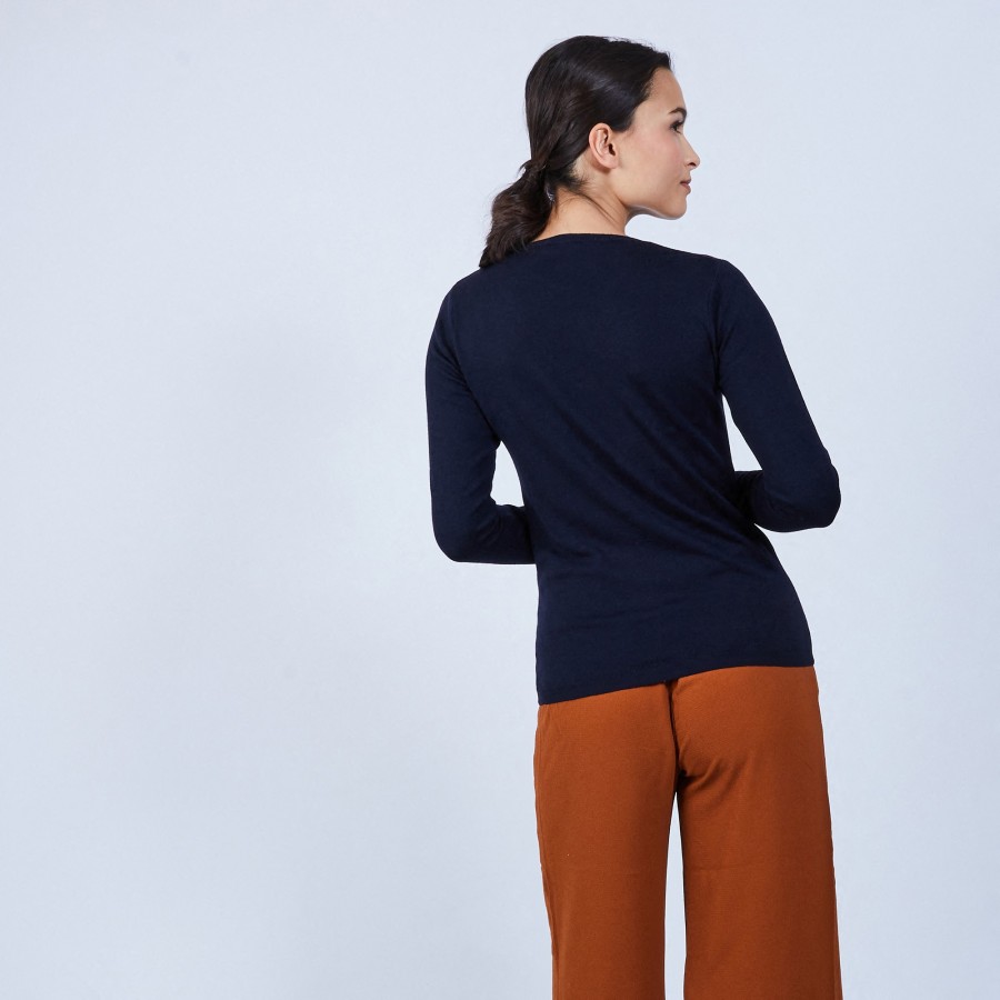 V-neck jumper in merino wool - Arya
