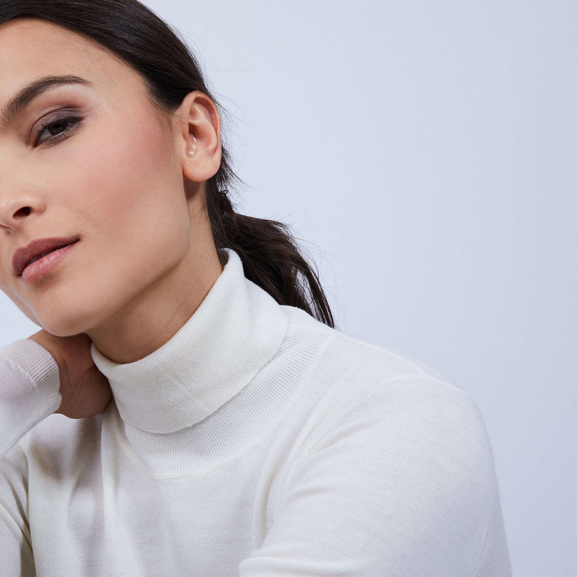 Pull col roulé en laine mérinos - Bea 6600 blanc - 02 Blanc