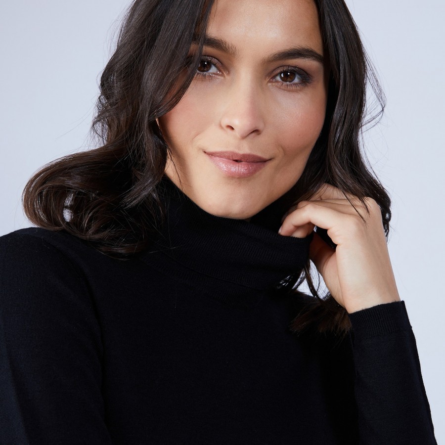 Suéter de gola alta em lã merino - Beha