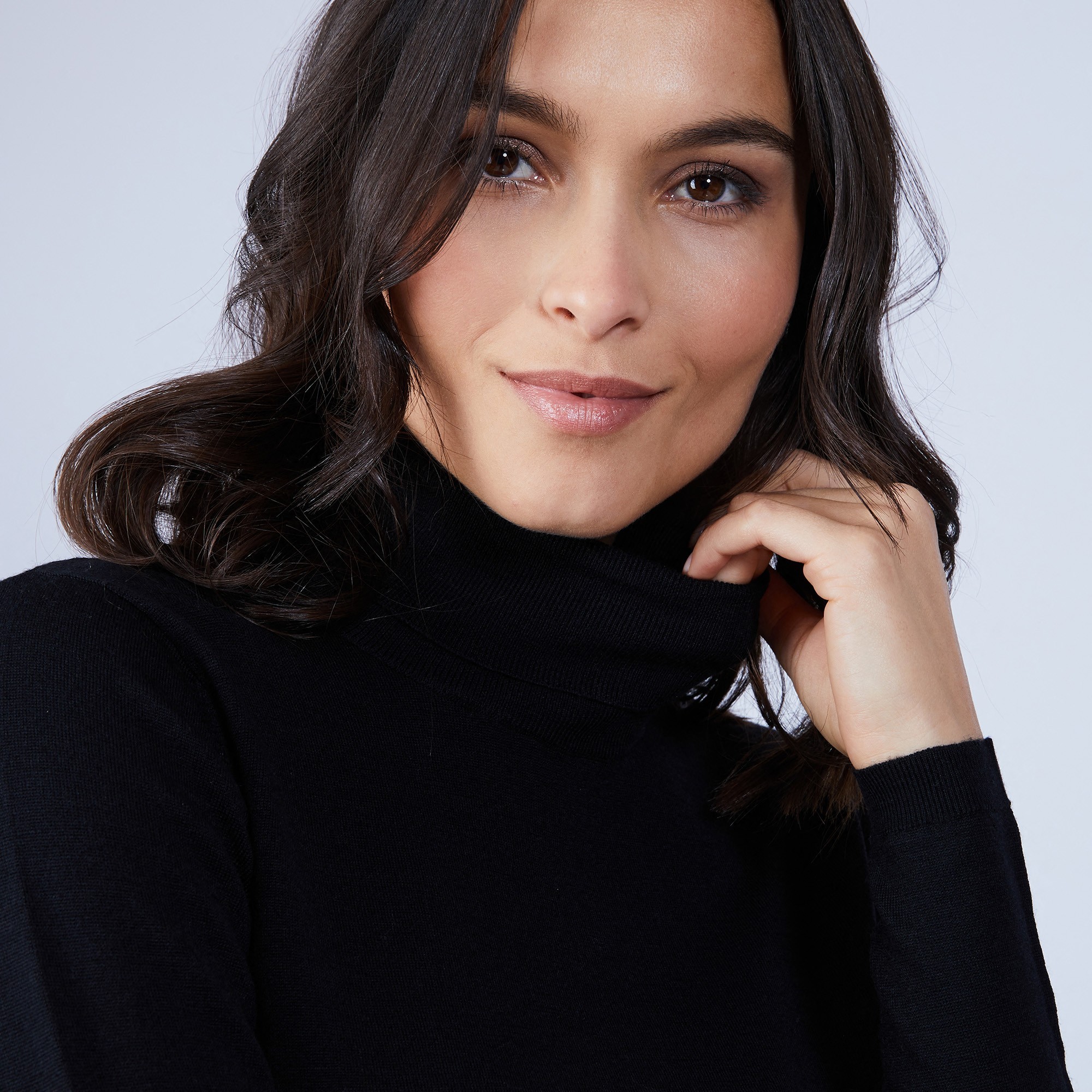 Pull col roulé en laine mérinos - Bea 6610 noir - 01 Noir