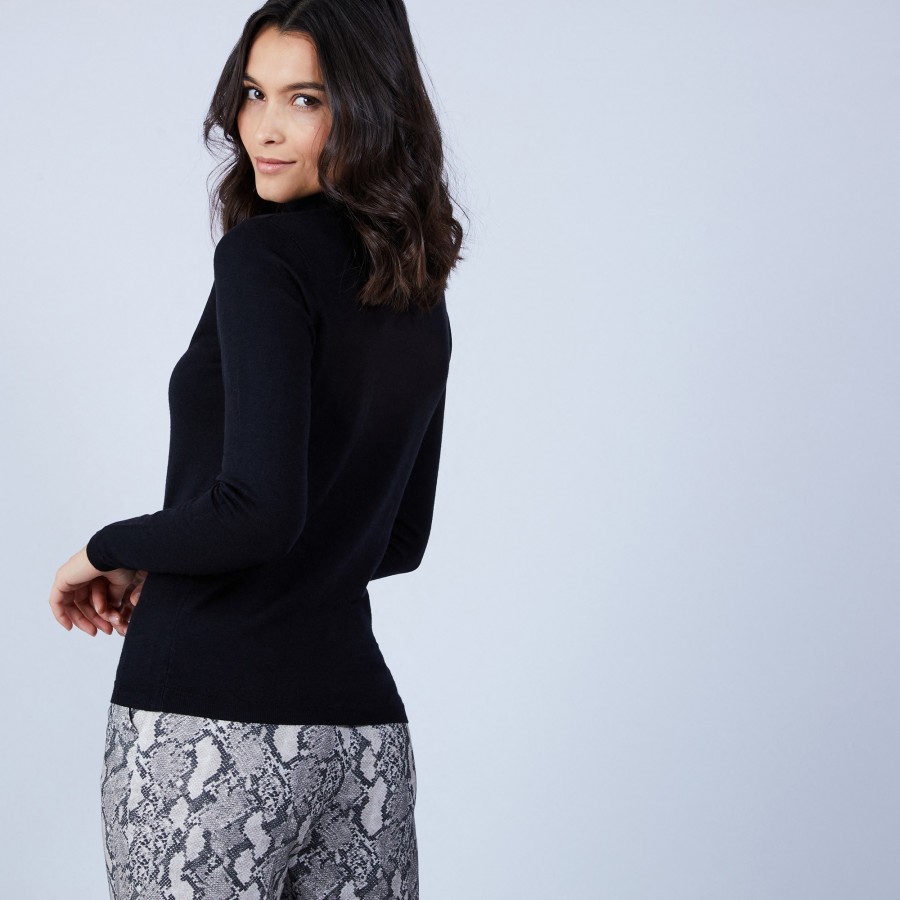 Roll-neck jumper in merino wool - Beha