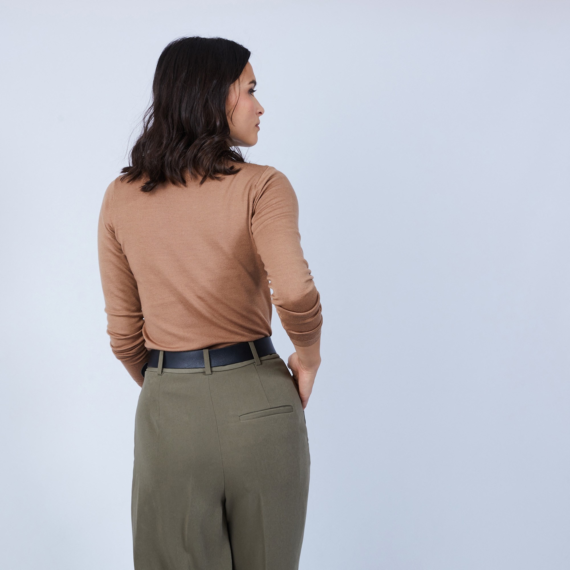 Pull col roulé en laine mérinos - Bea 6630 camel - 88 Camel