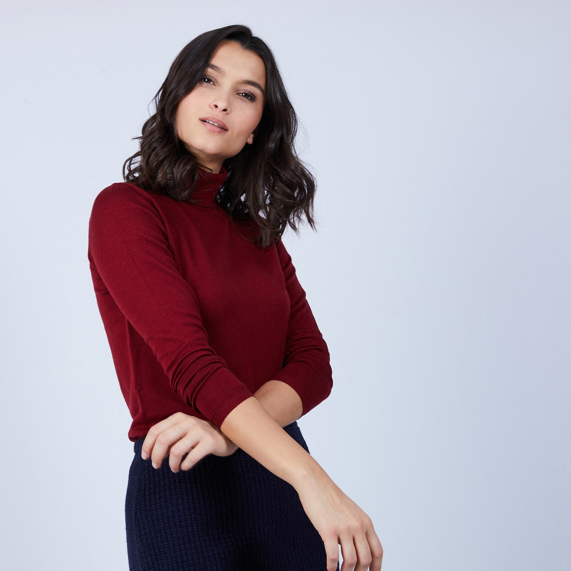 Pull col roulé en laine mérinos - Bea
