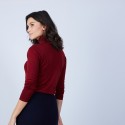 Pull col roulé en laine mérinos - Bea 6681 rouge - 51 Bordeaux