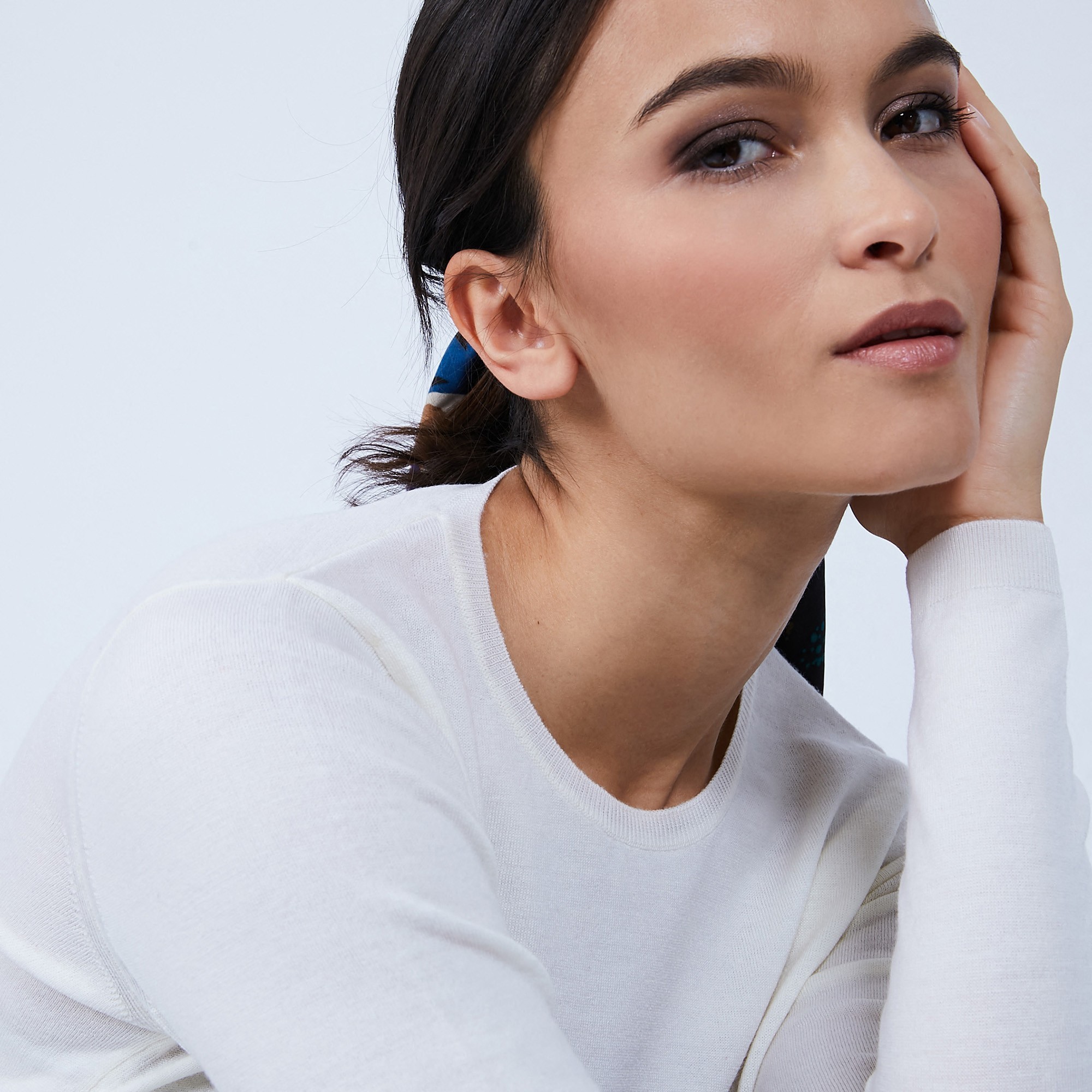 Pull col rond en laine mérinos - Berenice 6600 blanc - 02 Blanc