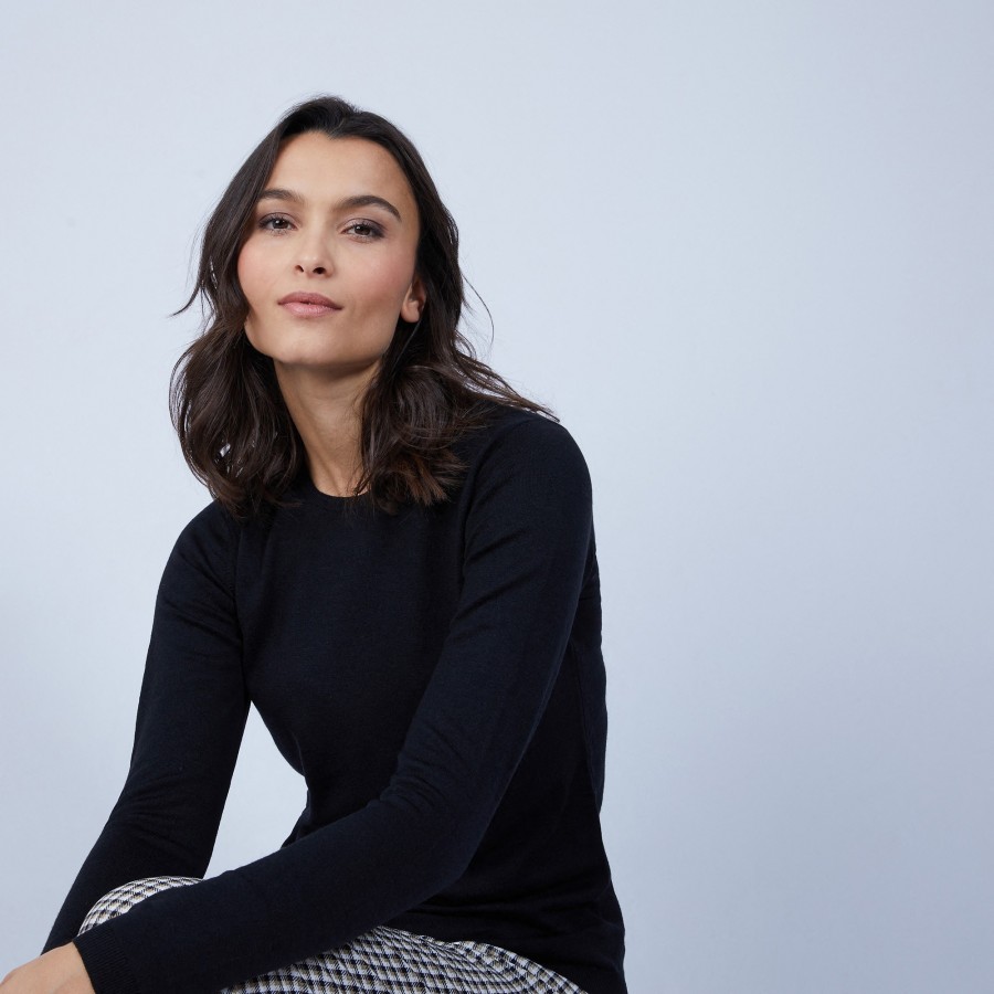 Round-neck jumper in merino wool - Berenice