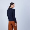 Pull col rond en laine mérinos - Berenice 6640 marine - 05 Bleu marine