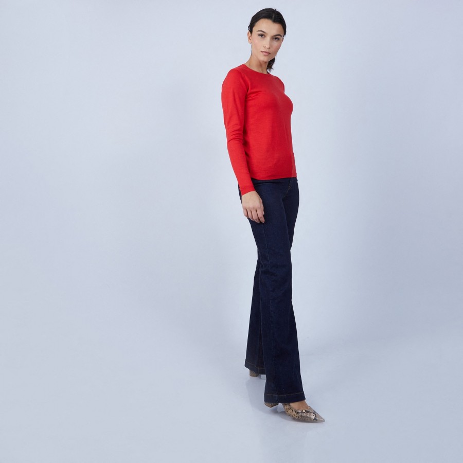 Suéter de lã merino com gola redonda - Berenice