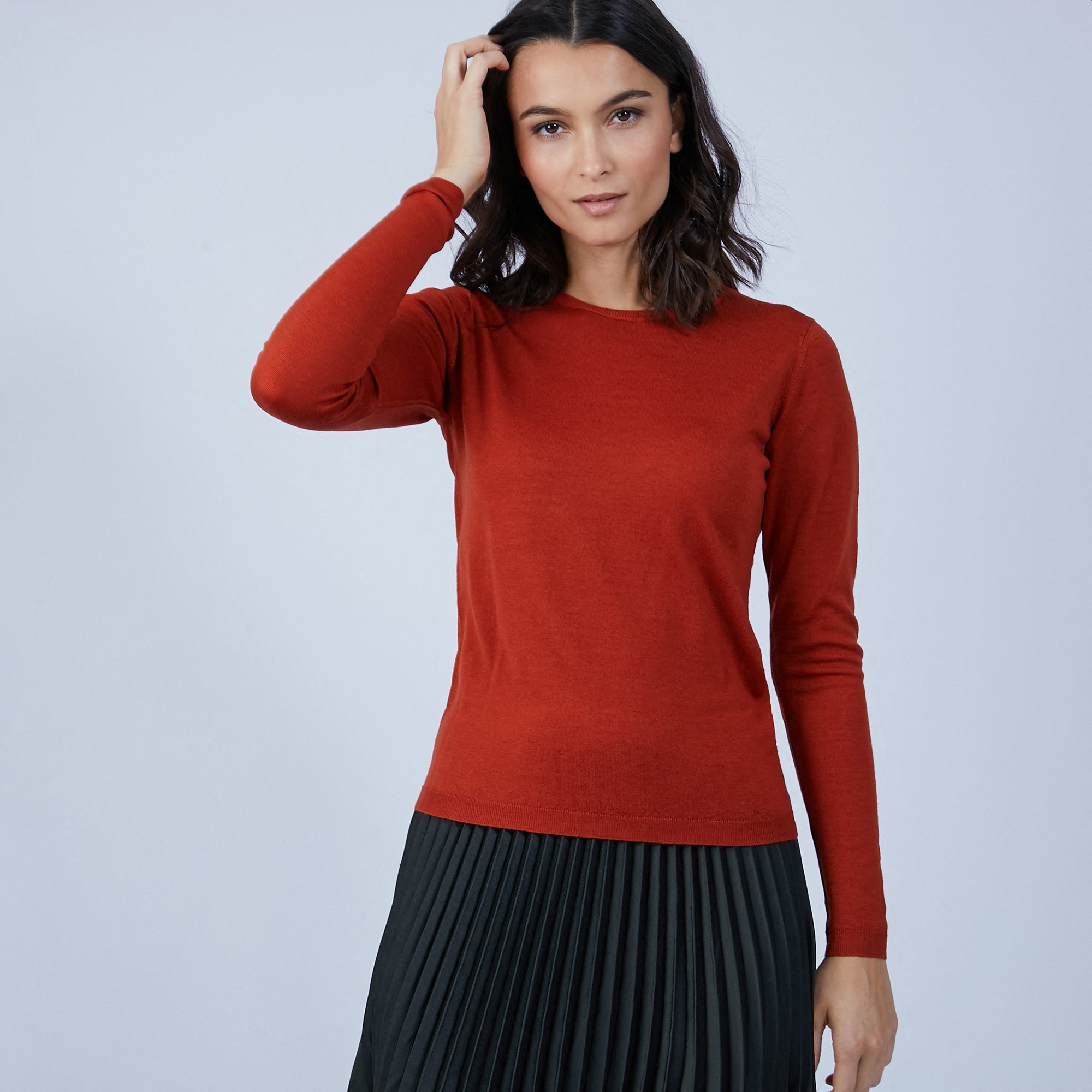 Pull col rond en laine mérinos - Berenice