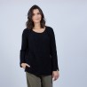Pull avec fentes en soie et laine velours - Bonno
