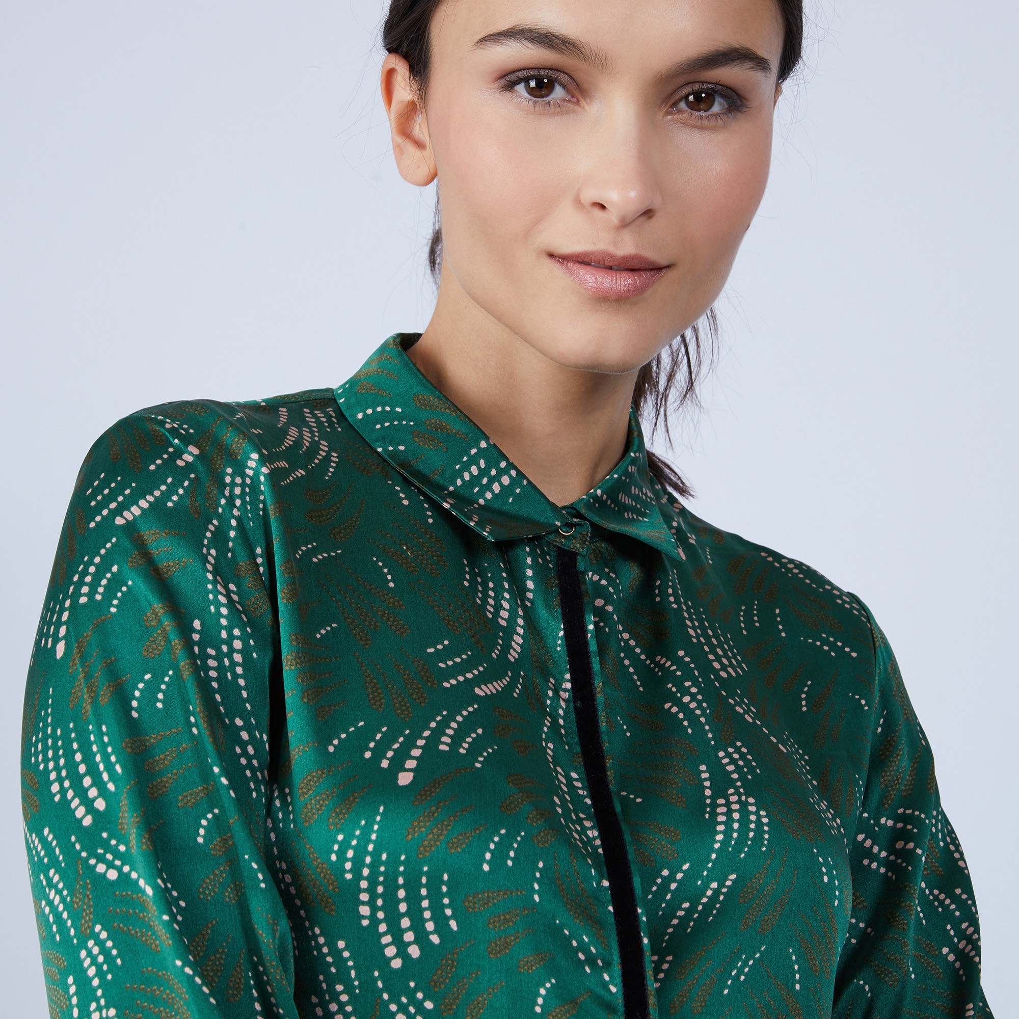 Chemisier en soie Parole Maison Martin Morel 6749 - 21 vert foncé