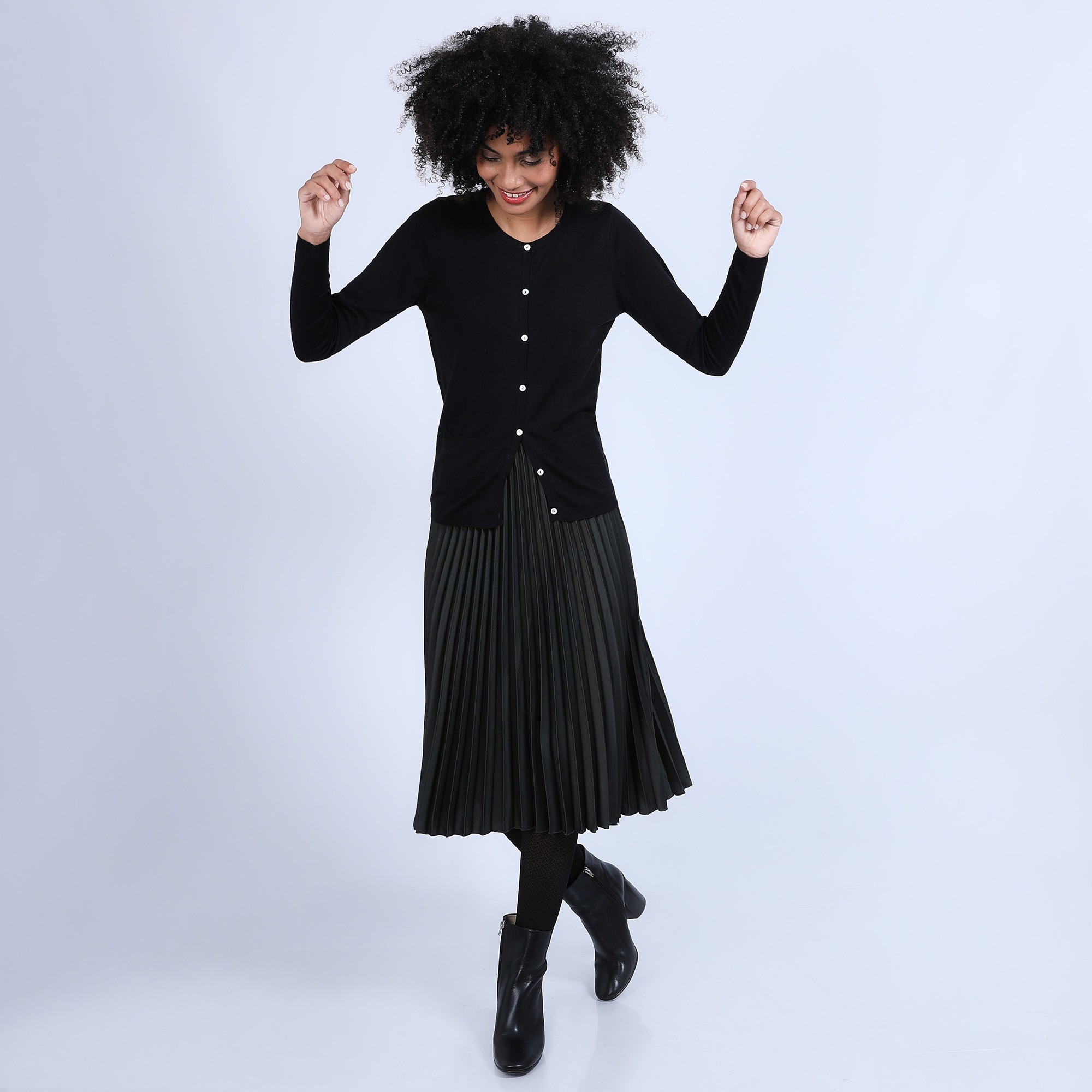 Gilet en laine mérinos - Belita 6610 noir - 01 Noir