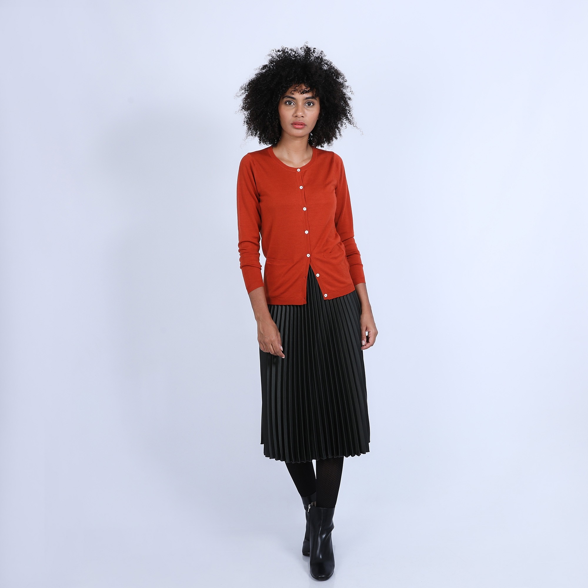 Gilet en laine mérinos - Belita 6682 tomette - 46 Marron clair