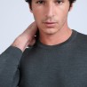 Pull col rond en laine et soie - Barsam 6611 gris anthracite - 10 Gris foncé