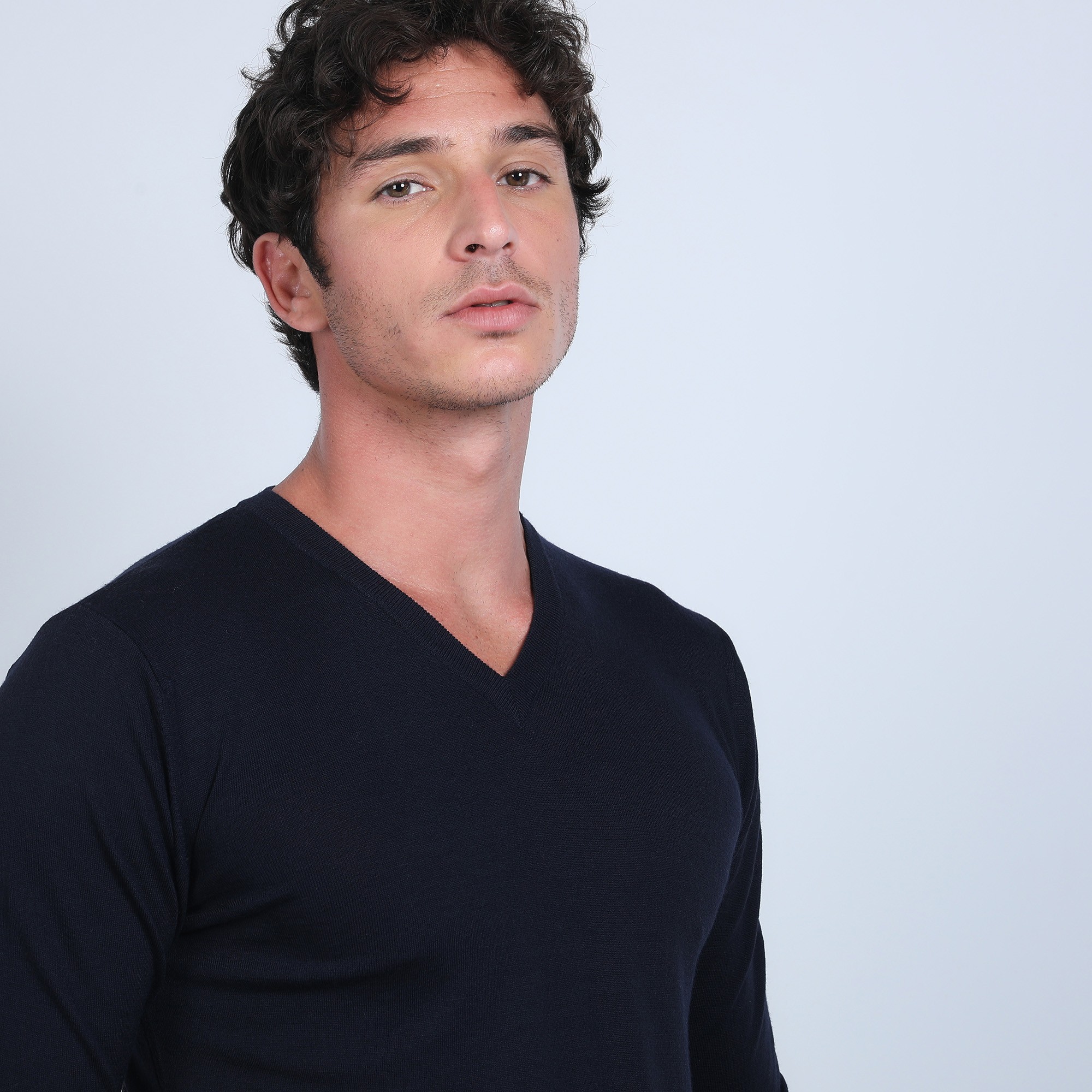 Pull col V en laine mérinos - Badyss