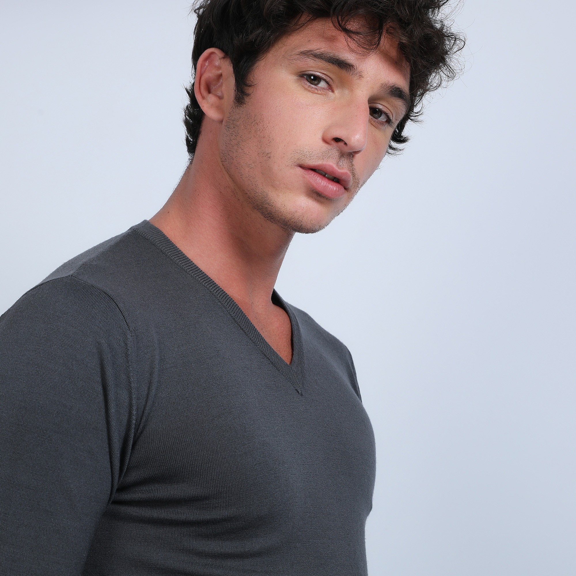 Pull col V en laine mérinos - Badyss