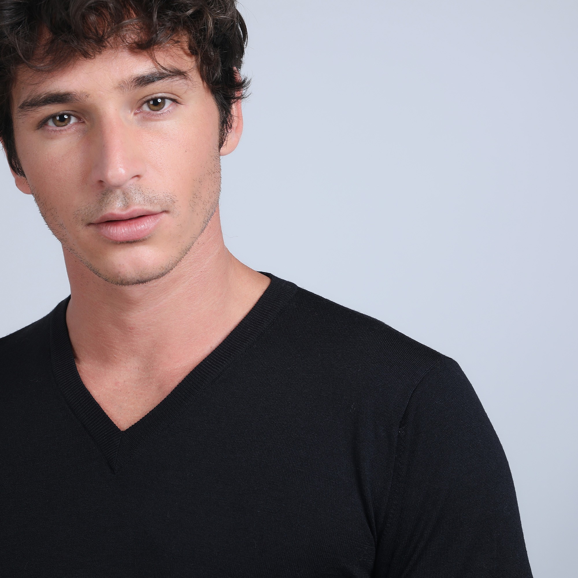 Pull col V en laine mérinos - Badyss