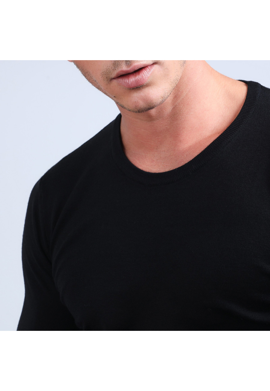 Suéter de lã merino com gola redonda - Eddie