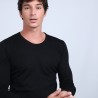 Pull col rond en laine mérinos - Bardem 6610 noir  - 01 Noir