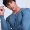Pull col rond en laine mérinos - Bardem 6641 crique - 06 bleu moyen