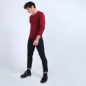 Pull col rond en laine mérinos - Bardem 6681 rouge - 51 bordeaux