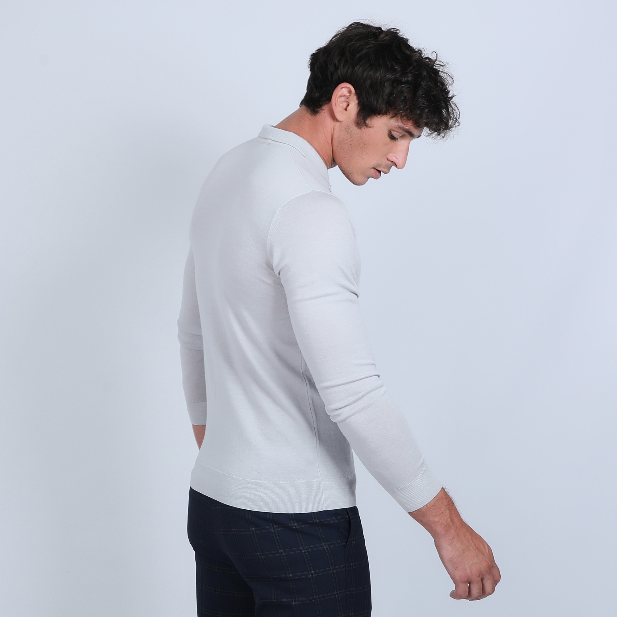 Pull col polo en laine mérinos - Beni