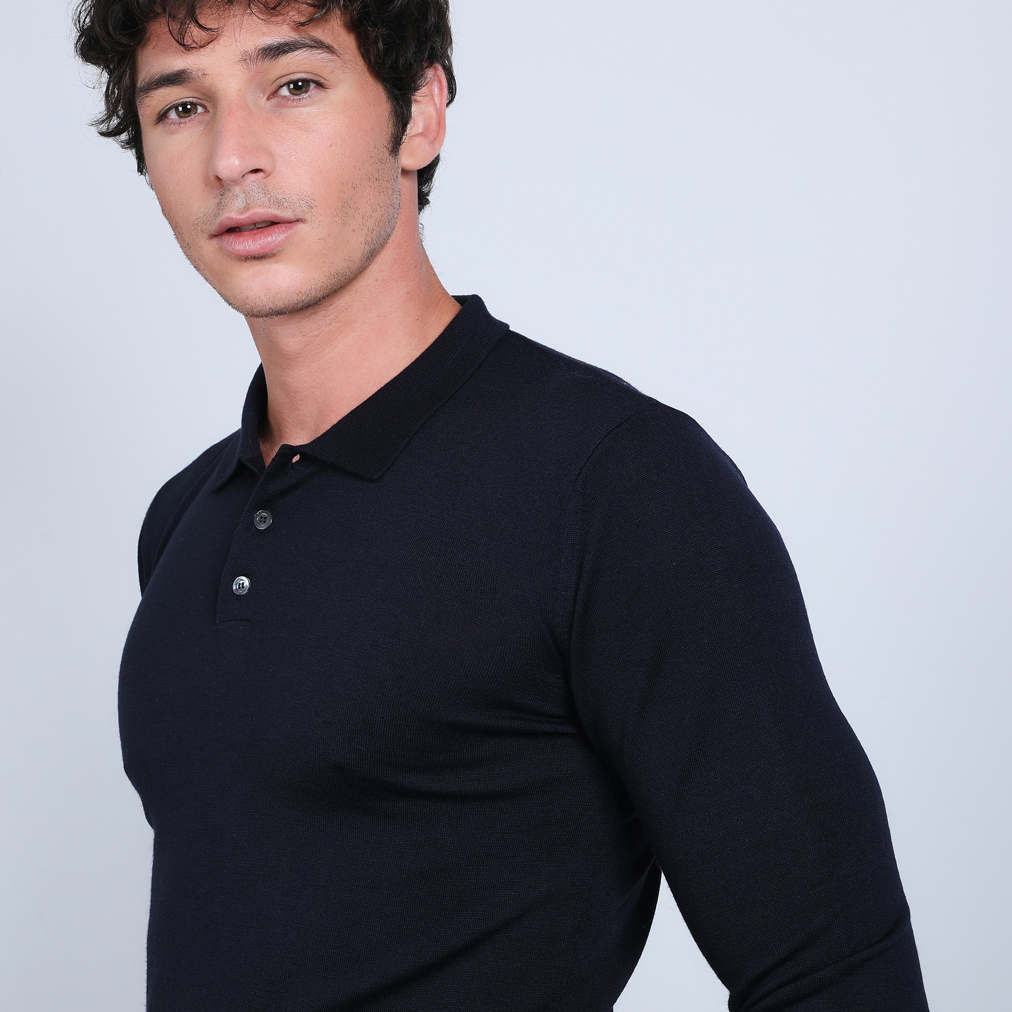 Pull col polo en laine mérinos - Beni