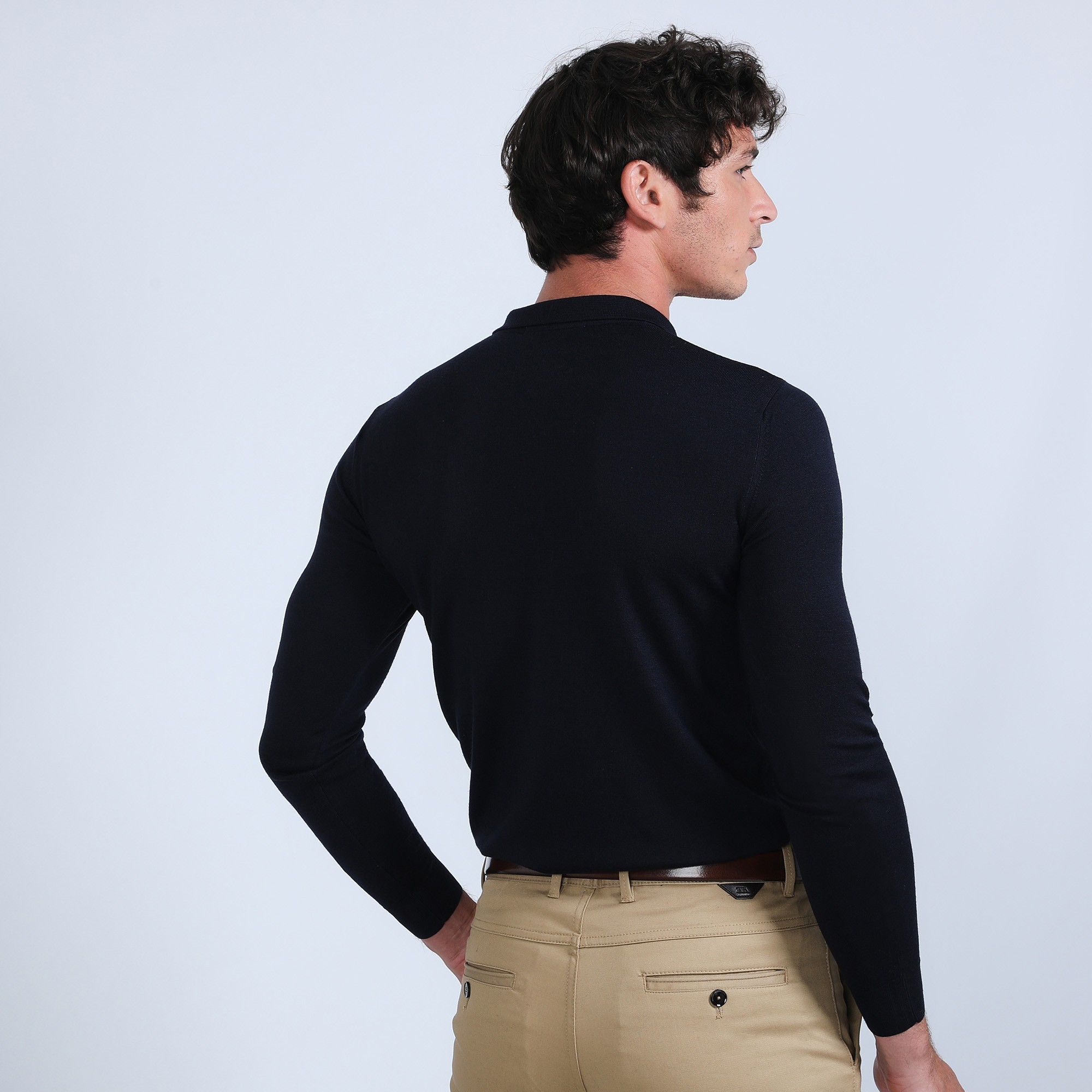 Pull col polo en laine mérinos - Beni