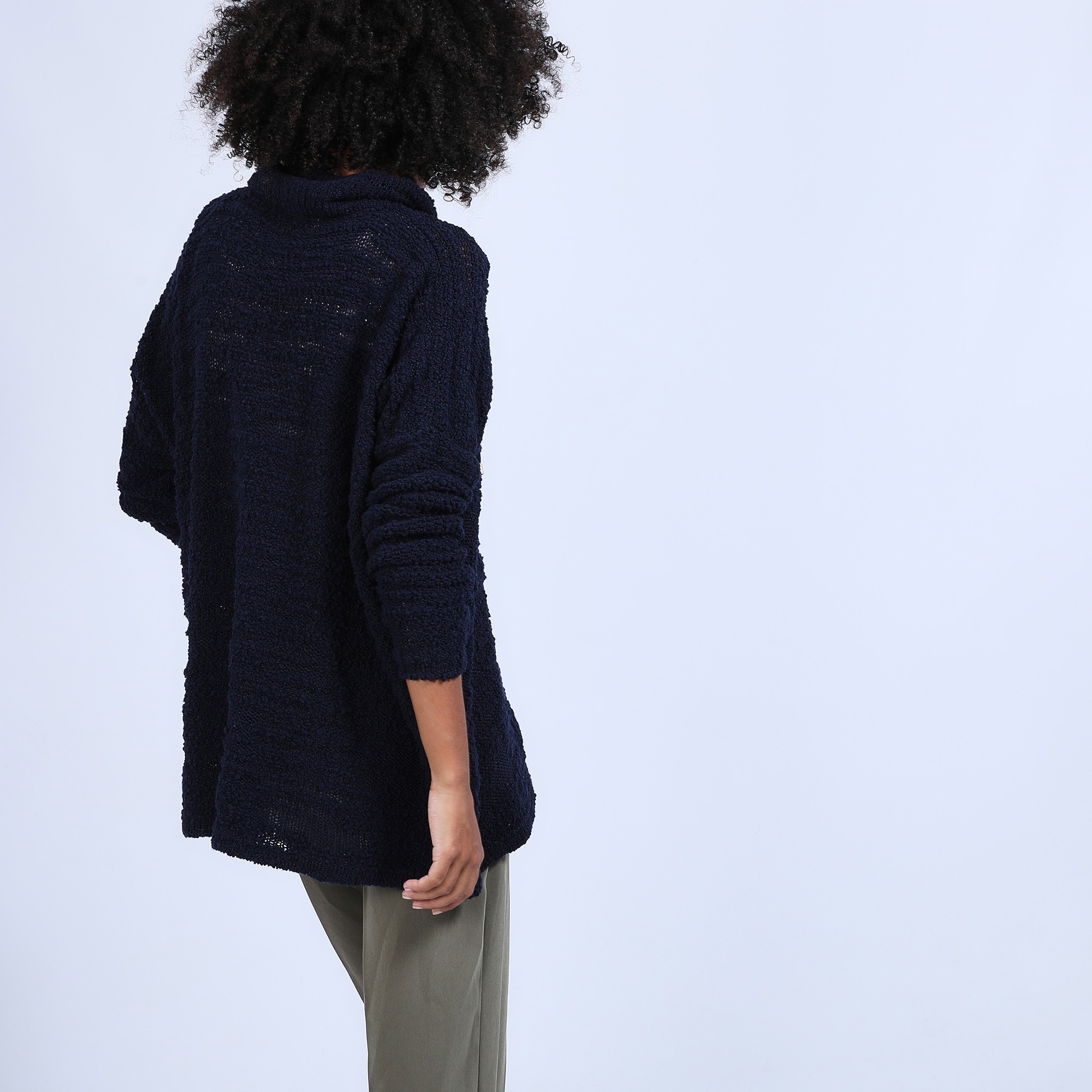 Pull oversize à lacet - Semya 6640 marine - 05 Bleu marine