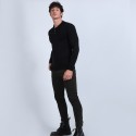 Pull col polo en laine mérinos - Beni 6610 noir - 01 noir