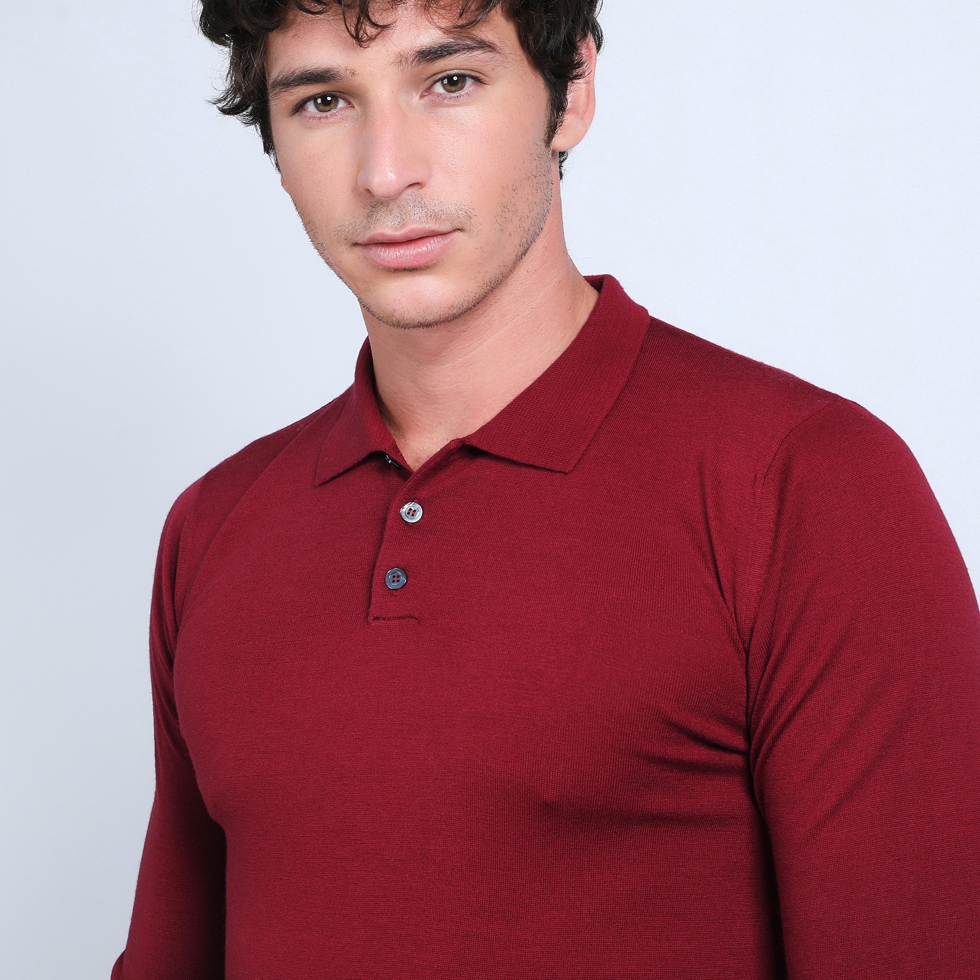 Pull col polo en laine mérinos - Beni