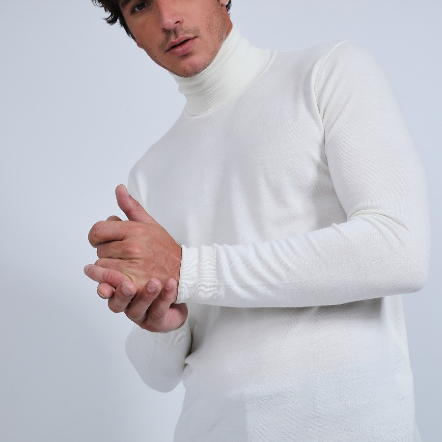 Roll-neck jumper in merino wool - Enzo
