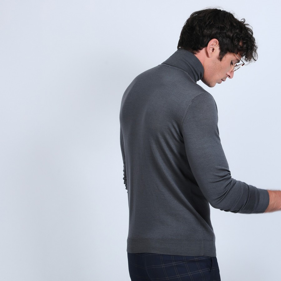 Roll-neck jumper in merino wool - Enzo