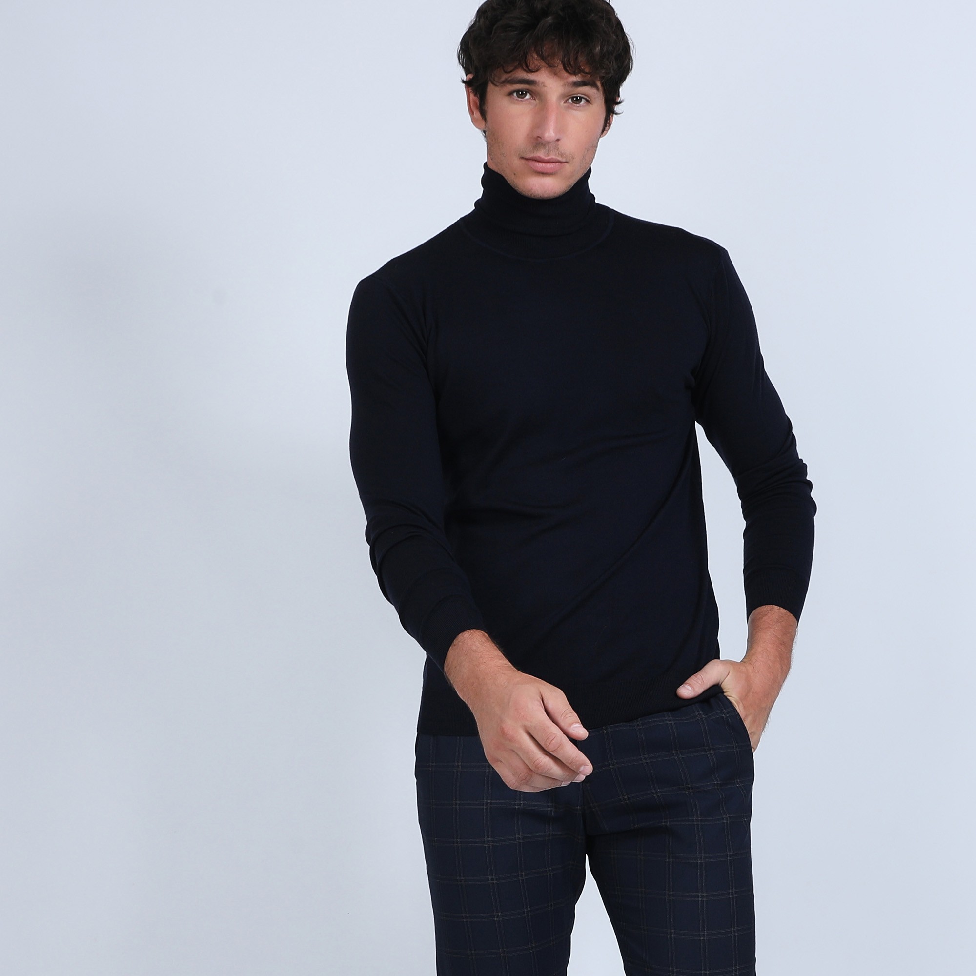 Pull col roulé en laine mérinos - Berry