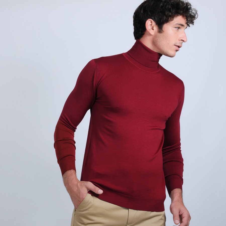 Pull col roulé en laine mérinos - Berry