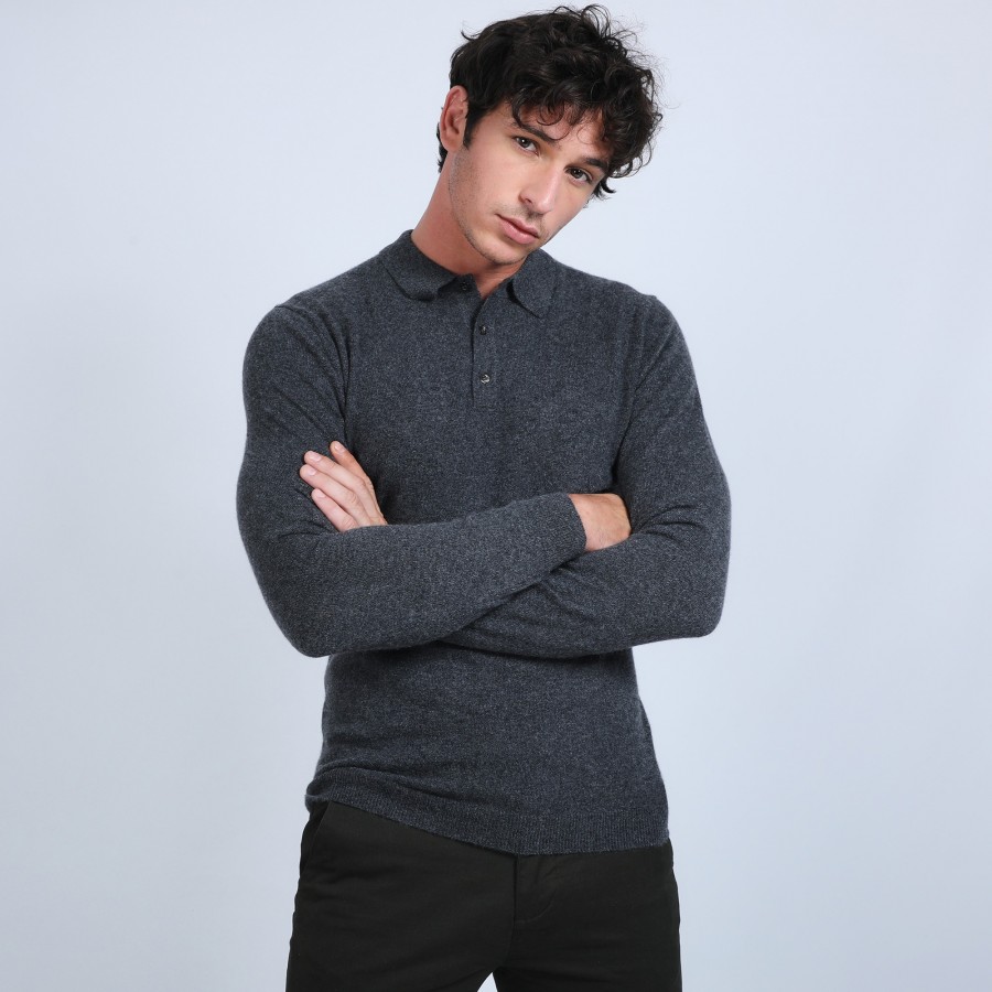 Suéter de cashmere com gola polo - Emerson