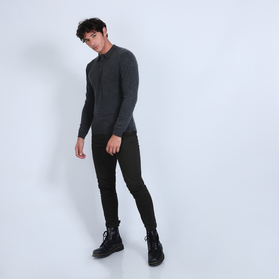 Suéter de cashmere com gola polo - Emerson