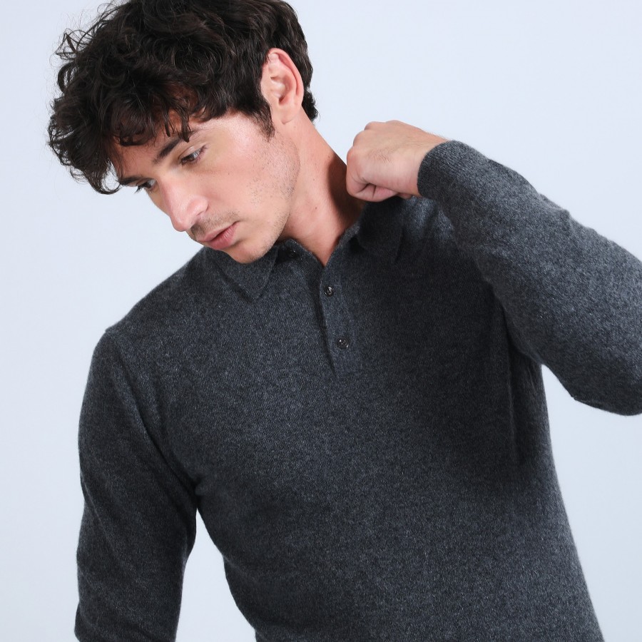 Suéter de cashmere com gola polo - Emerson