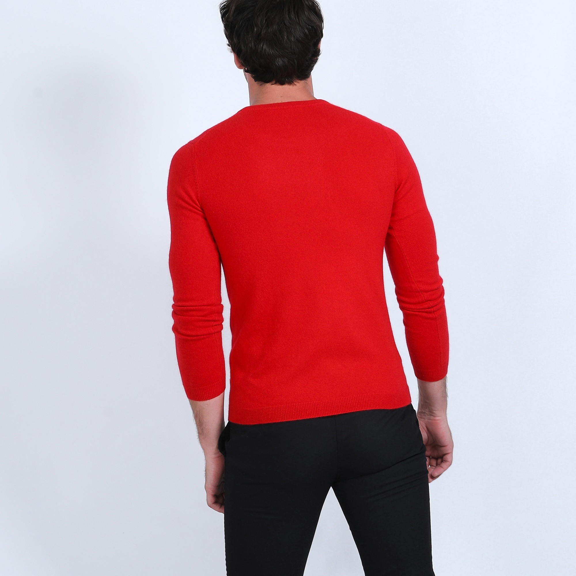 Pull col rond en cachemire - Benoit 6680 ecarlate - 52 rouge