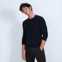 Pull col rond en cachemire - Benoit 6640 marine - 05 bleu marine