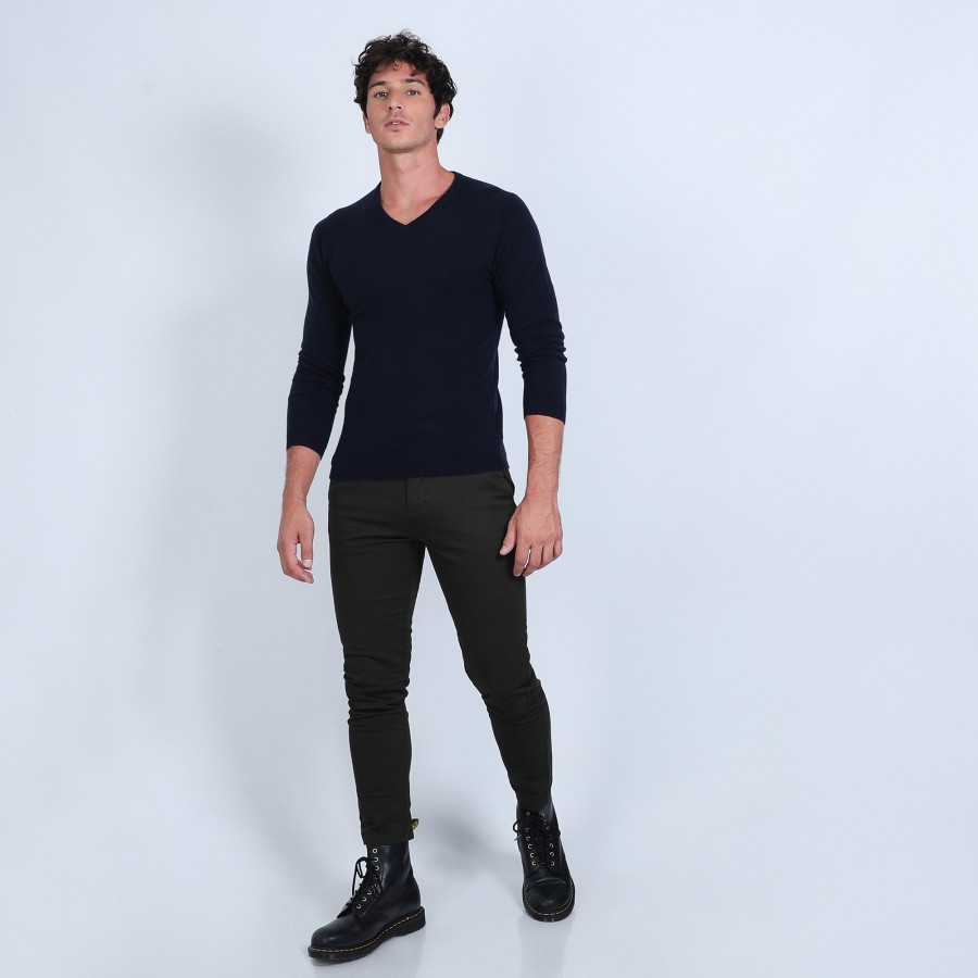 Suéter de cashmere com decote em V - Evann