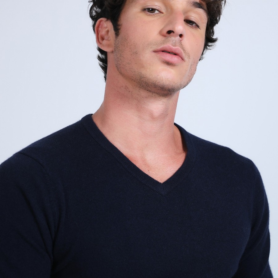 Suéter de cashmere com decote em V - Evann