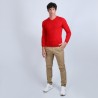 Pull col V en cachemire - Benjamin 6680 ecarlate - 52 rouge