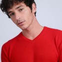 Pull col V en cachemire - Benjamin 6680 ecarlate - 52 rouge