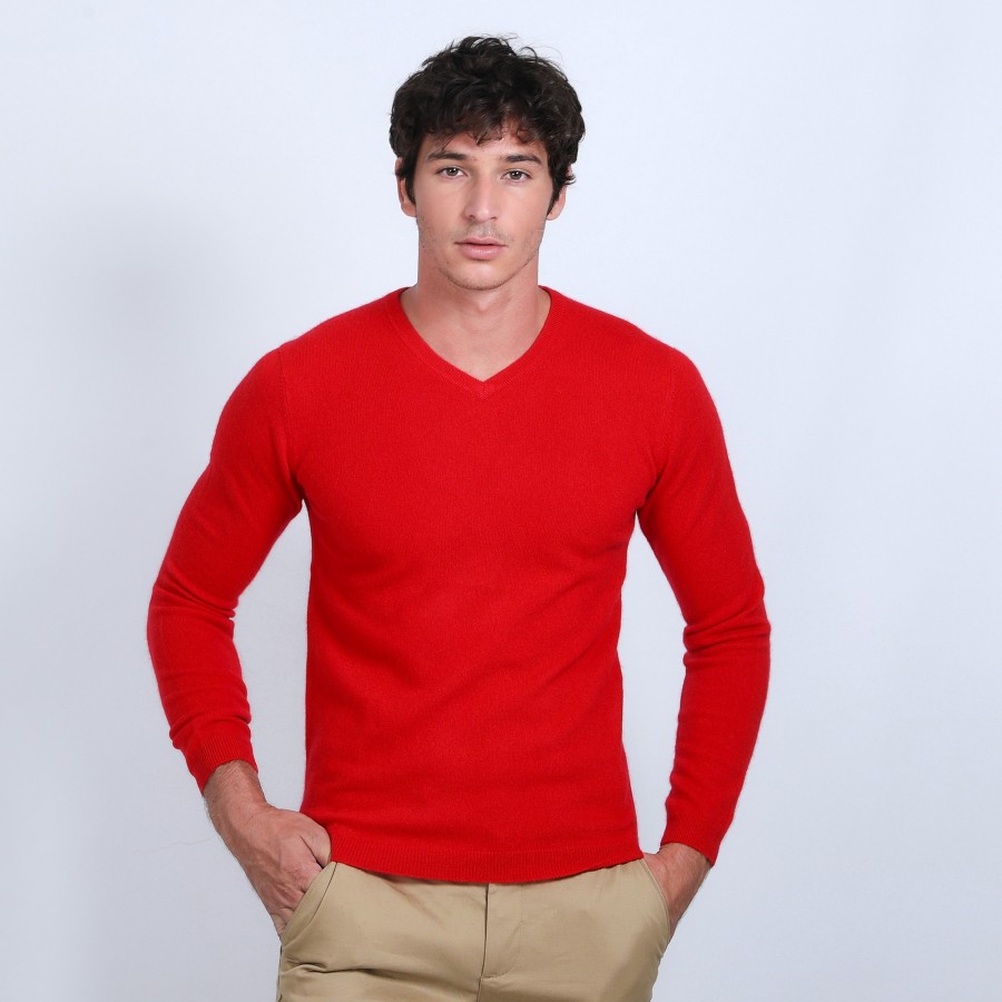 Suéter de cashmere com decote em V - Evann