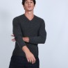 Pull col V en cachemire - Benjamin 6611 gris anthracite - 10 gris foncé
